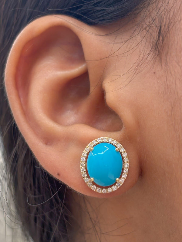 Turquoise Diamond Earrings
