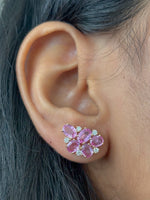 Pink Sapphire Diamond Earrings