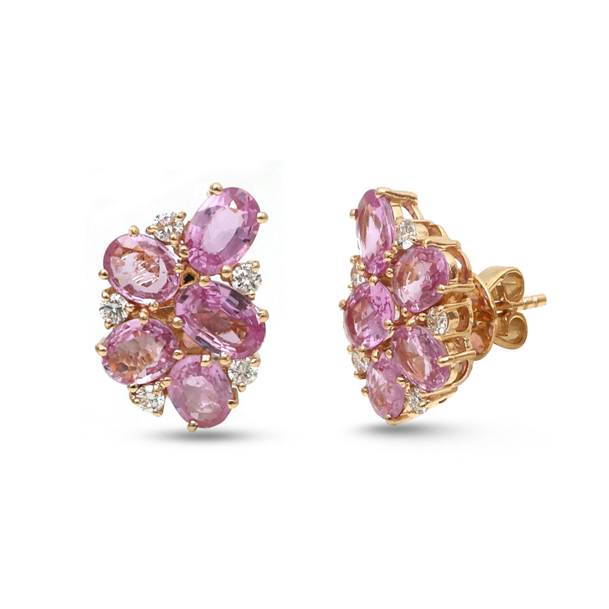 Pink Sapphire Diamond Earrings