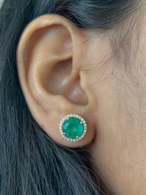 Emerald Diamond Earrings