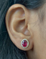 Ruby Diamond Earrings