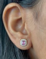Pink Sapphire Diamond Earrings