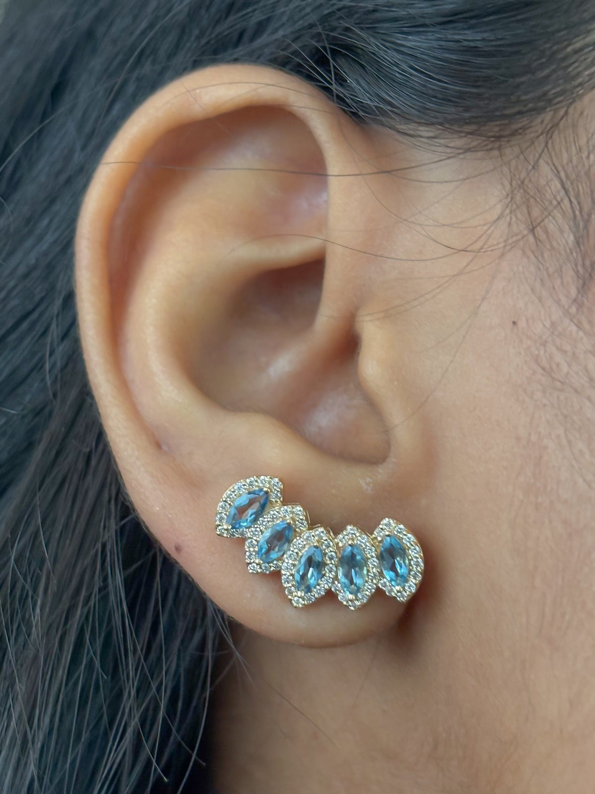 Aquamarine Diamond Earrings