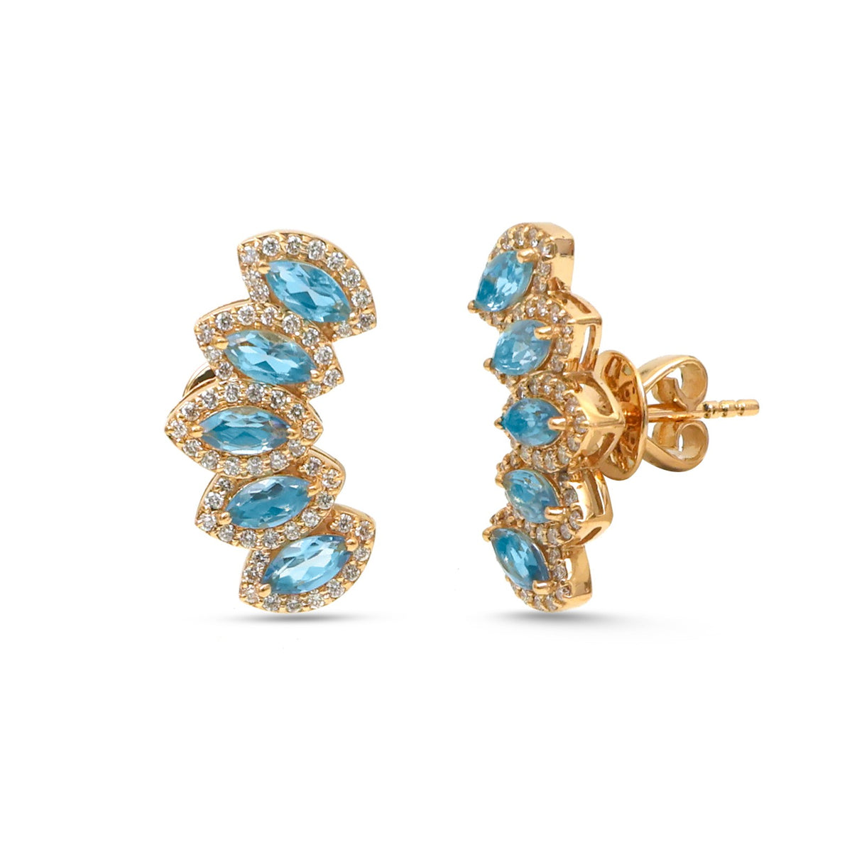 Aquamarine Diamond Earrings