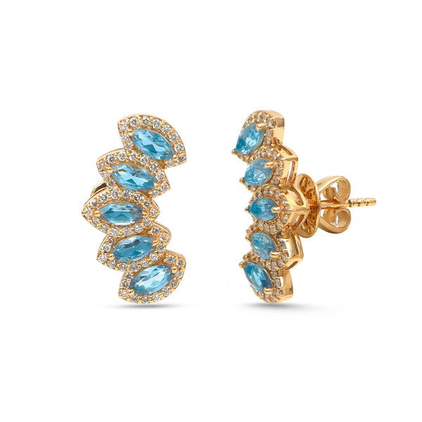 Aquamarine Diamond Earrings