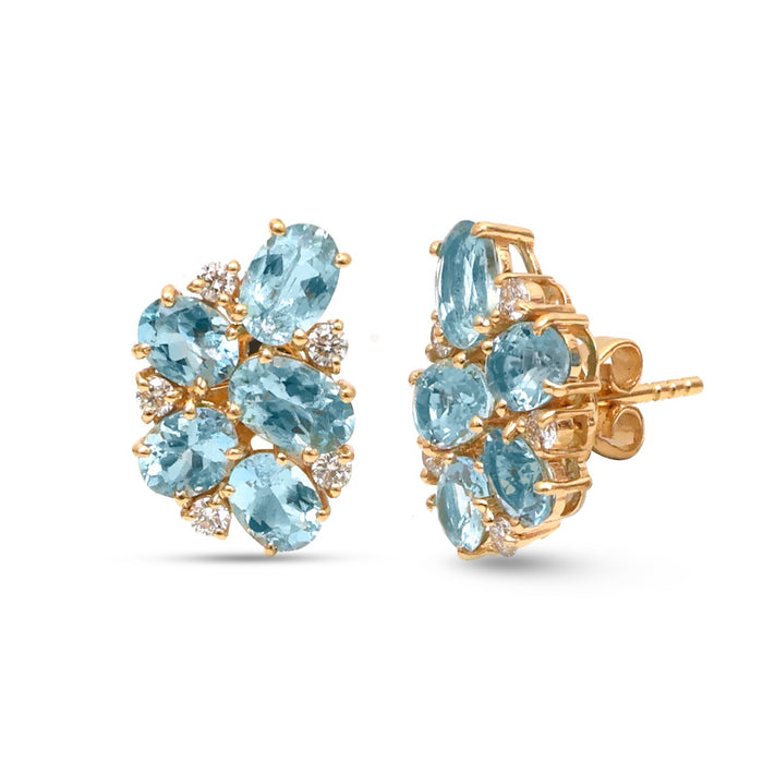 Aquamarine Diamond Earrings
