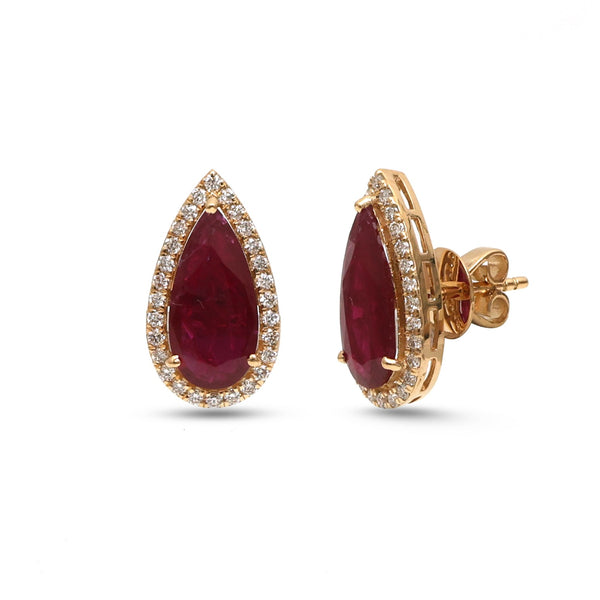 Ruby Diamond Earrings