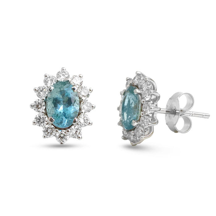 Aquamarine Diamond Earrings