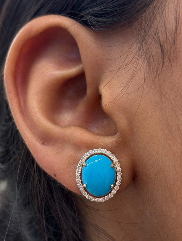 Turquoise Diamond Earrings