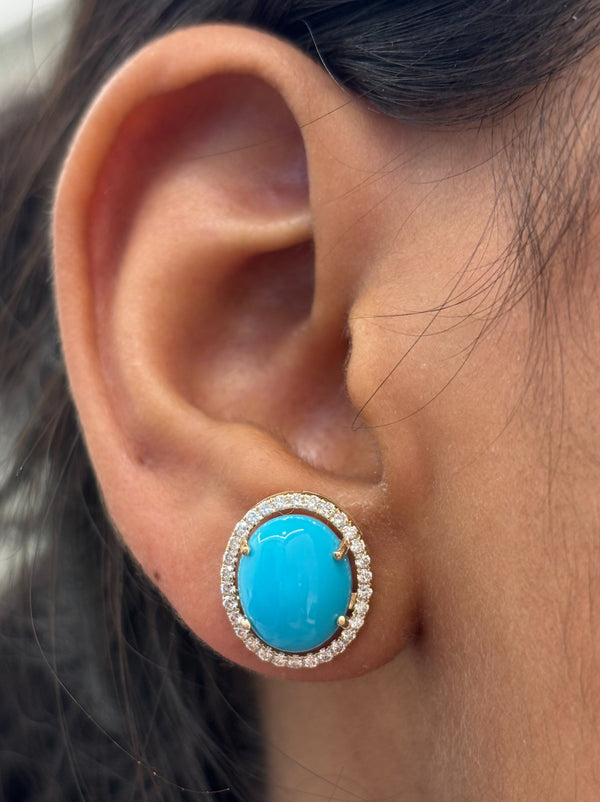 Turquoise Diamond Earrings