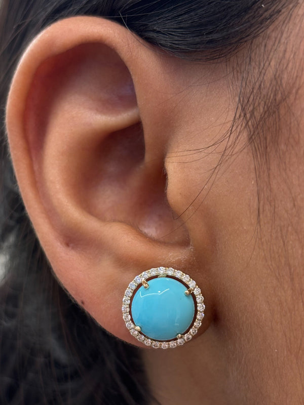Turquoise Diamond Earrings
