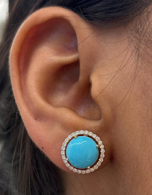 Turquoise Diamond Earrings