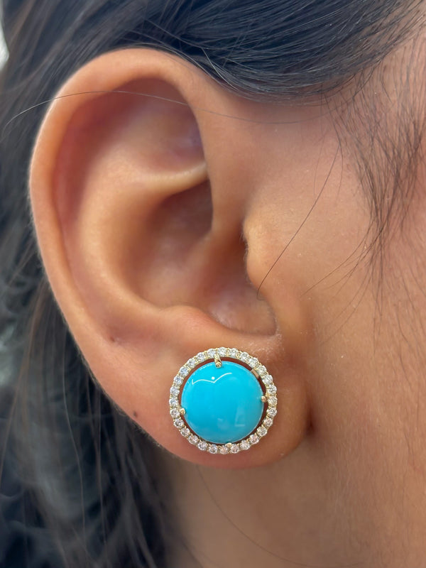 Turquoise Diamond Earrings