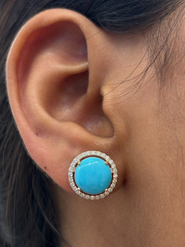 Turquoise Diamond Earrings