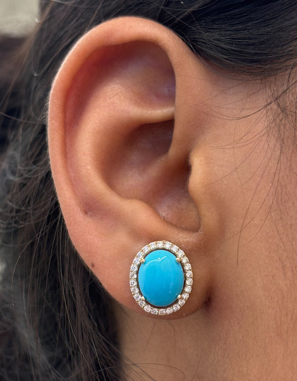 Turquoise Diamond Earrings
