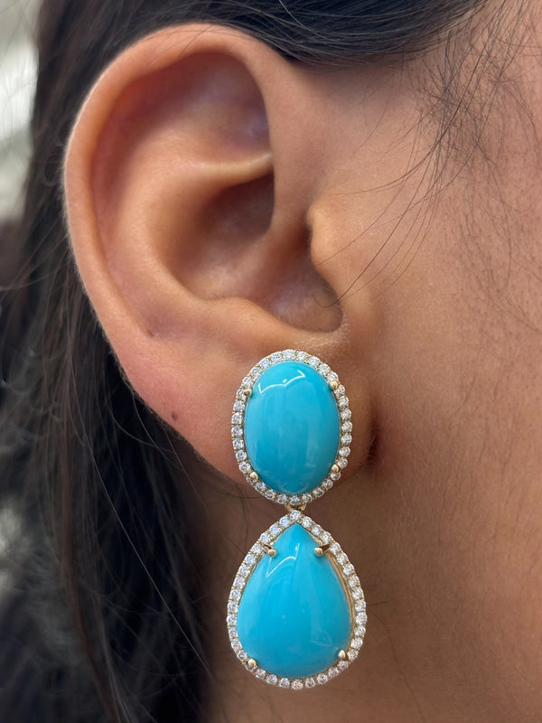 Turquoise Diamond Earrings
