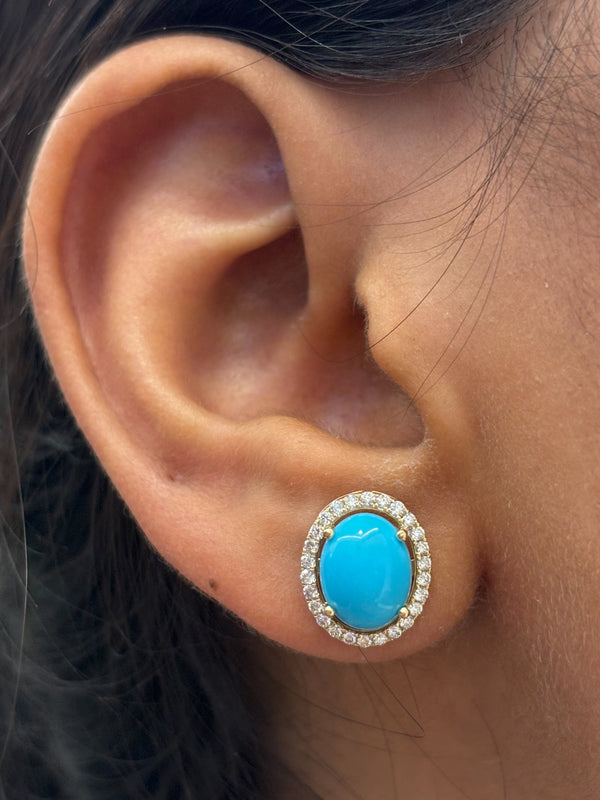 Turquoise Diamond Earrings
