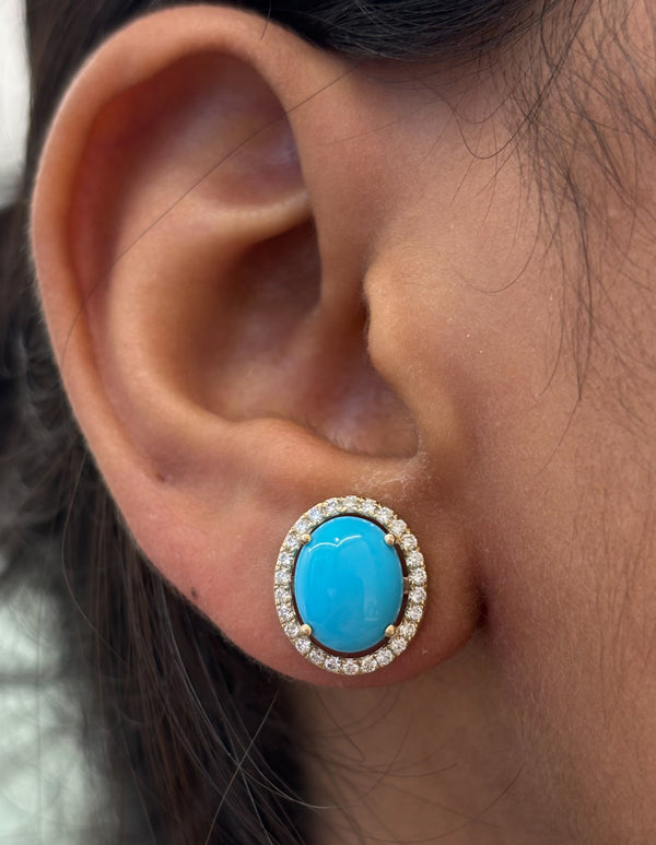 Turquoise Diamond Earrings