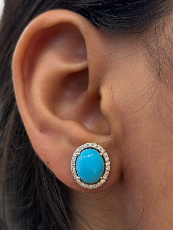 Turquoise Diamond Earrings