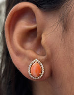 Coral Diamond Earrings