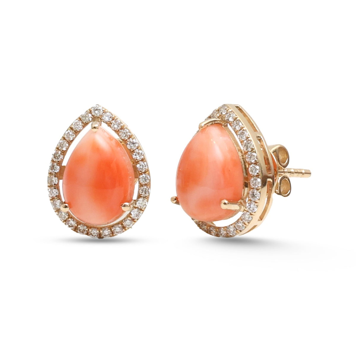 Coral Diamond Earrings