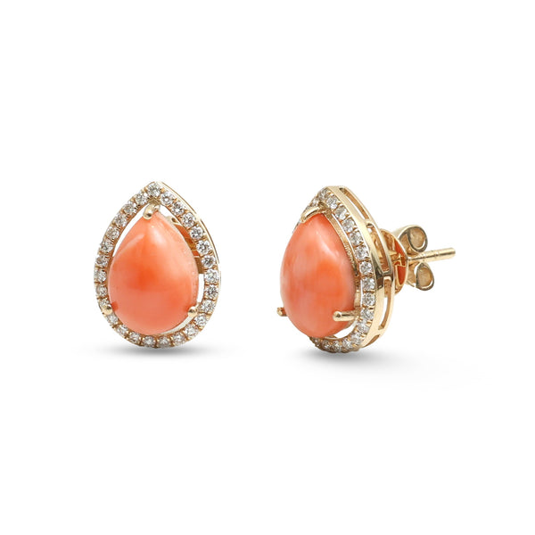 Coral Diamond Earrings