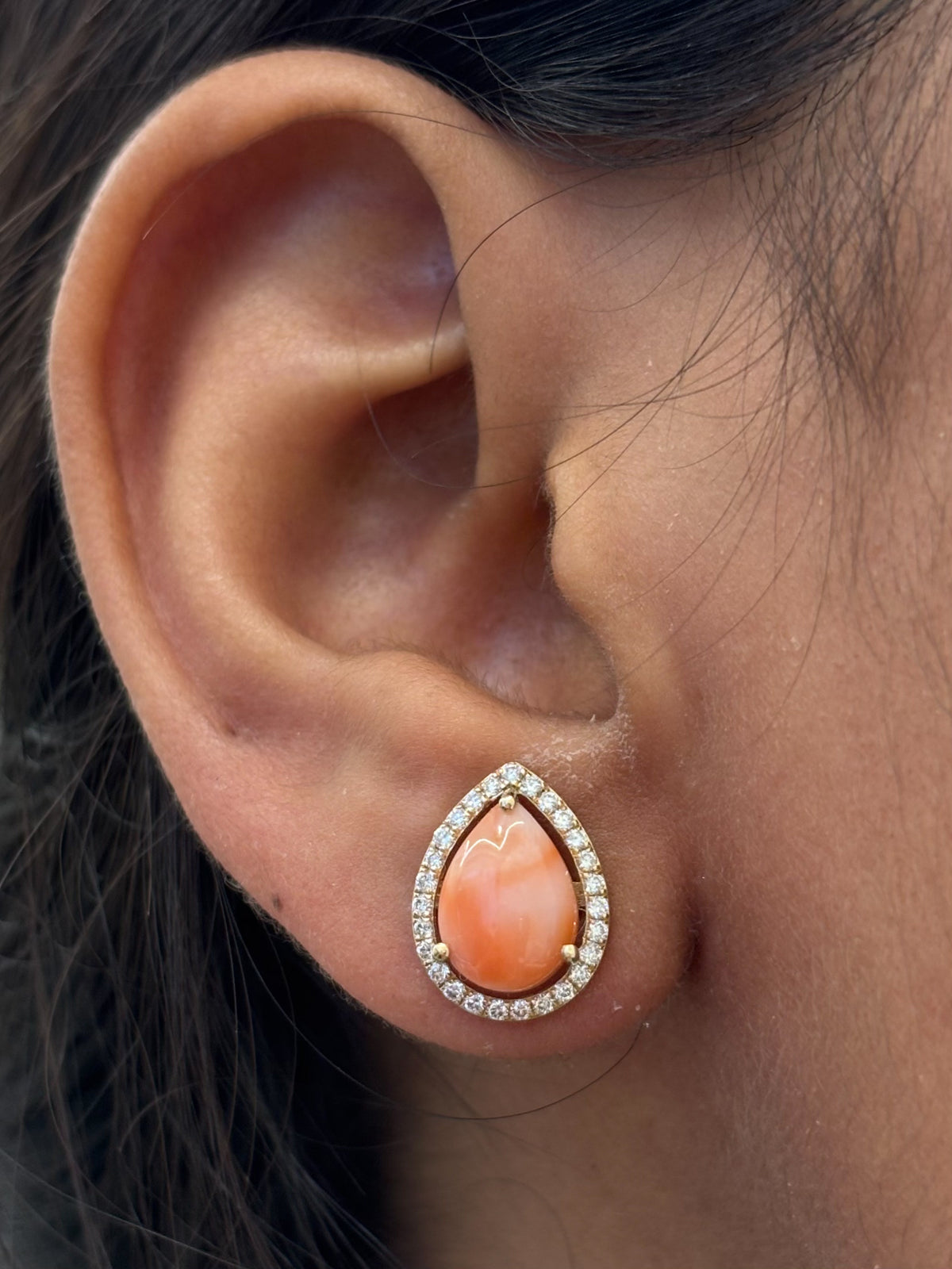 Coral Diamond Earrings