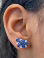 Blue Sapphire Diamond Earrings