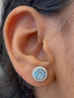 Aquamarine Diamond Earrings