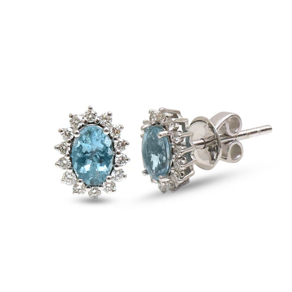 Aquamarine Diamond Earrings