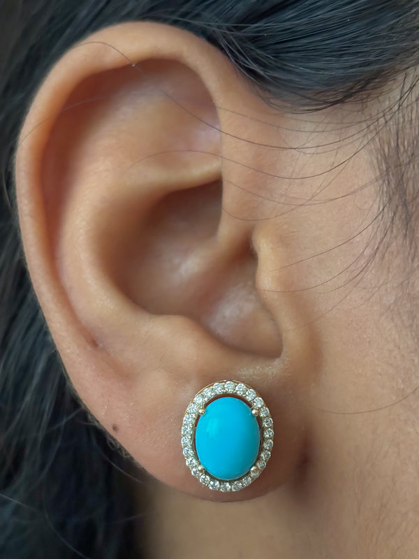 Turquoise Diamond Earrings