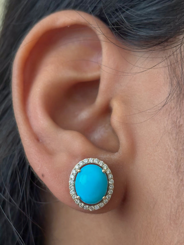 Turquoise Diamond Earrings