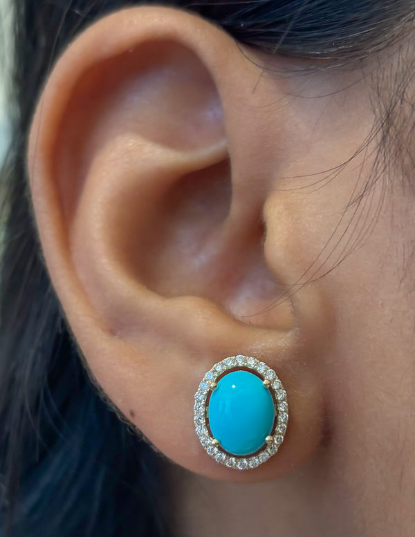 Turquoise Diamond Earrings