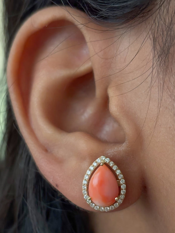 Coral Diamond Earrings