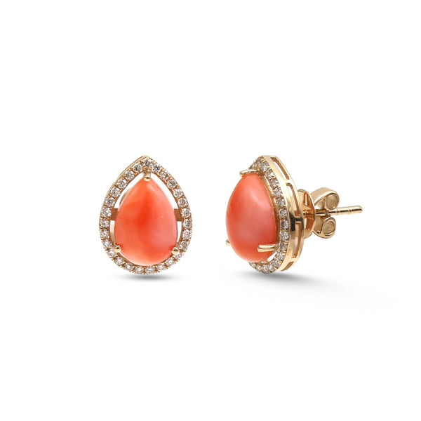Coral Diamond Earrings