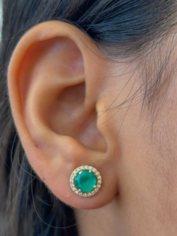 Emerald Diamond Earrings