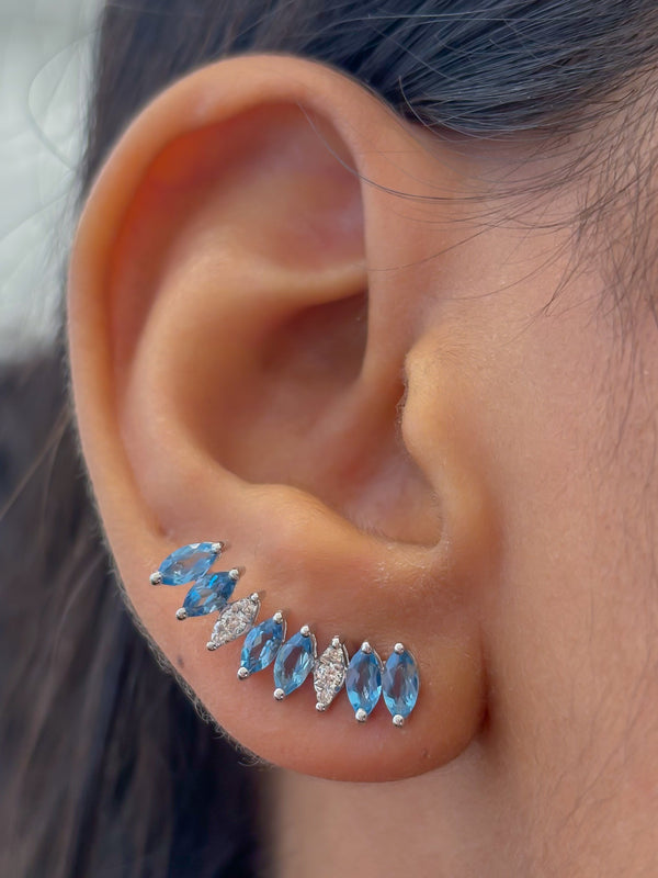 Aquamarine Diamond Earrings