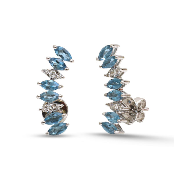 Aquamarine Diamond Earrings