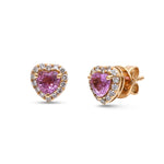 Pink Sapphire Diamond Earrings