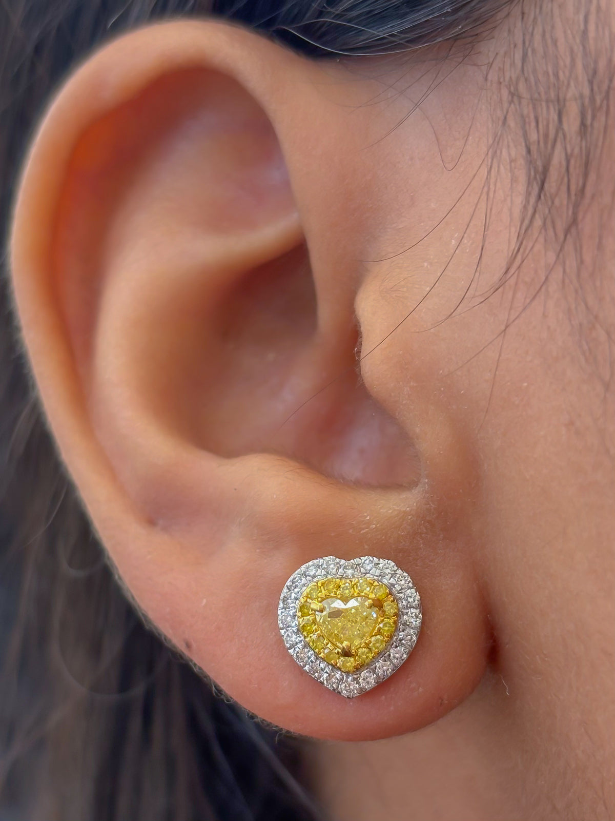 Yellow Diamond Diamond Earrings