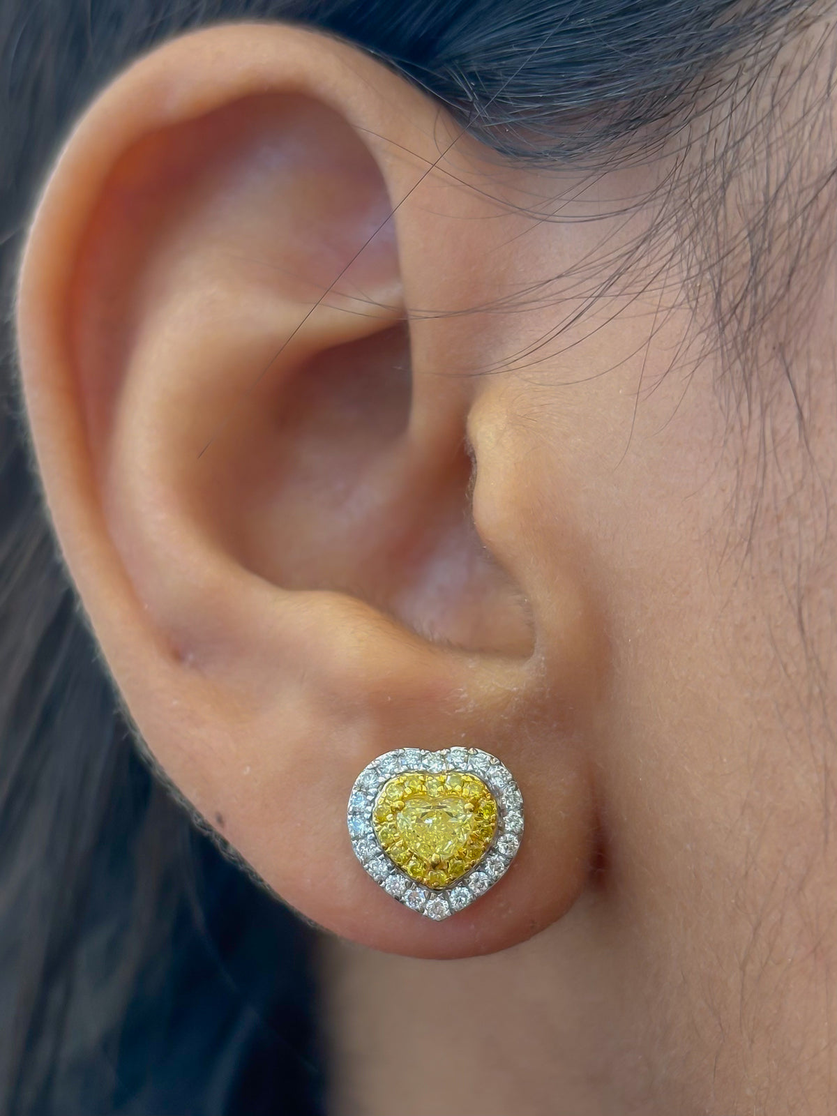 Yellow Diamond Diamond Earrings