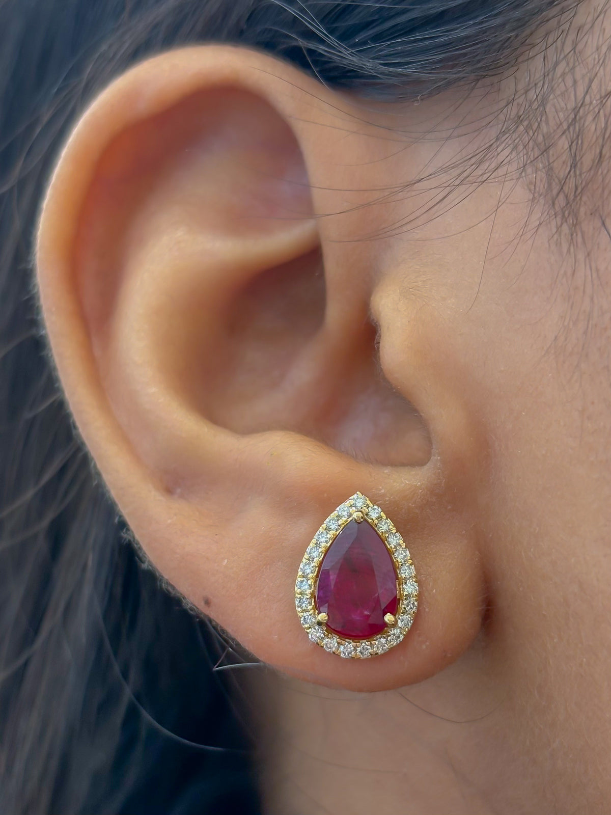Ruby Diamond Earrings