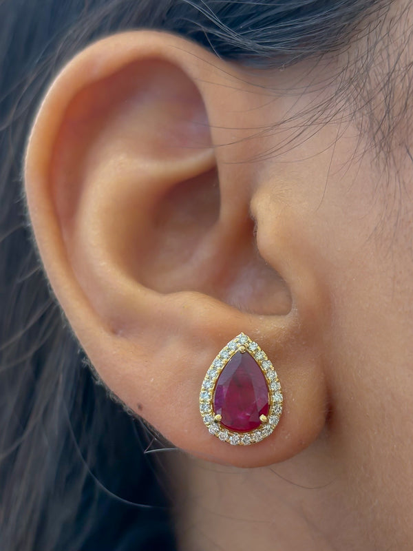 Ruby Diamond Earrings