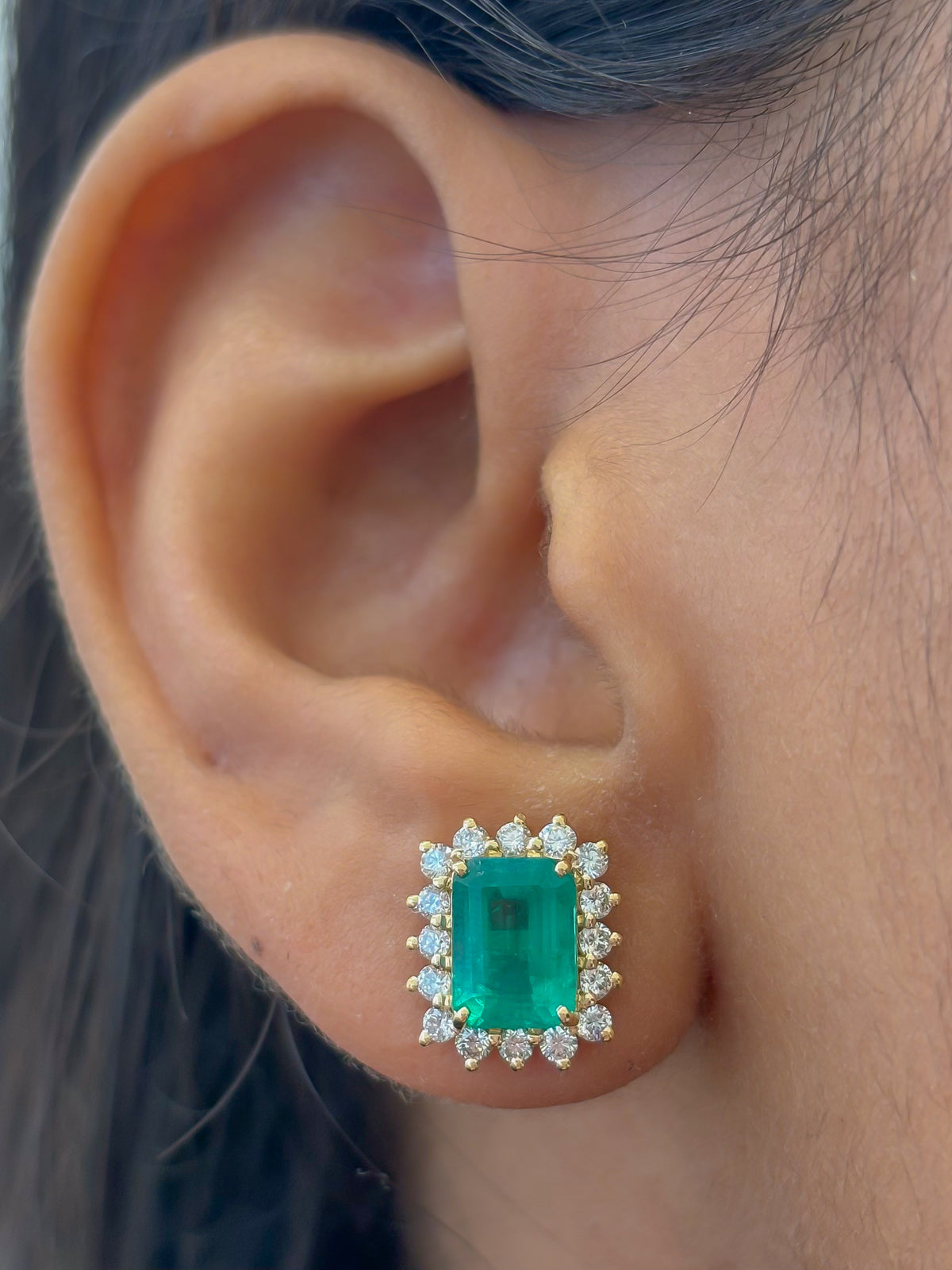 Emerald Diamond Earrings
