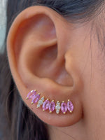 Pink Sapphire Diamond Earrings
