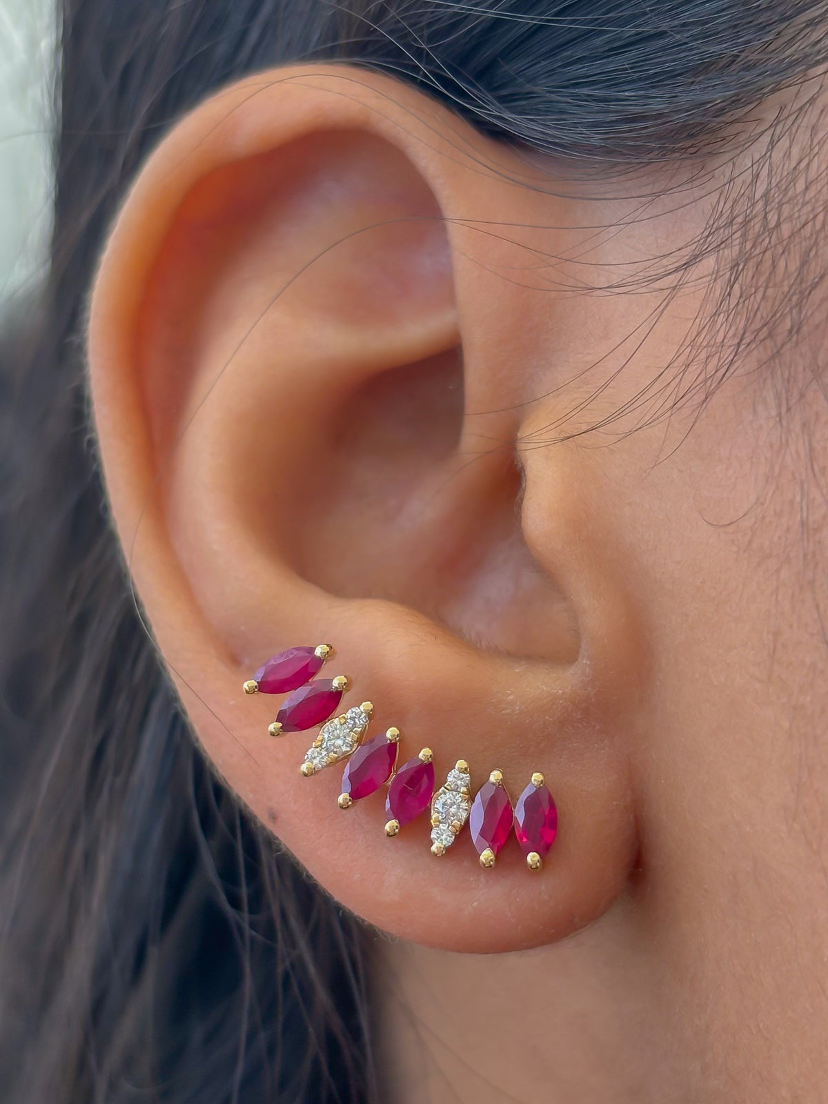 Ruby Diamond Earrings