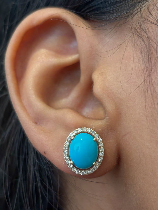 Turquoise Diamond Earrings