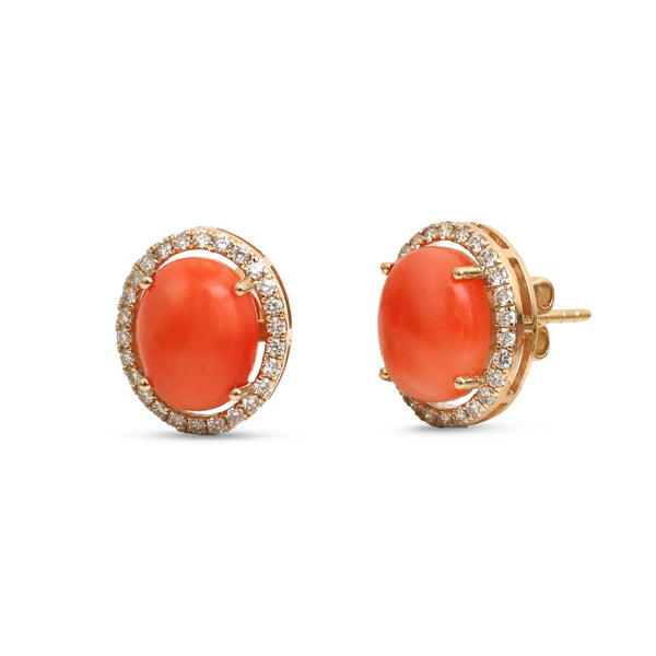 Coral Diamond Earrings