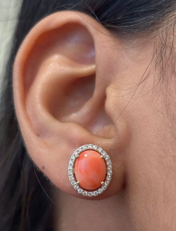 Coral Diamond Earrings