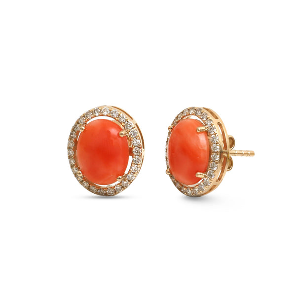 Coral Diamond Earrings